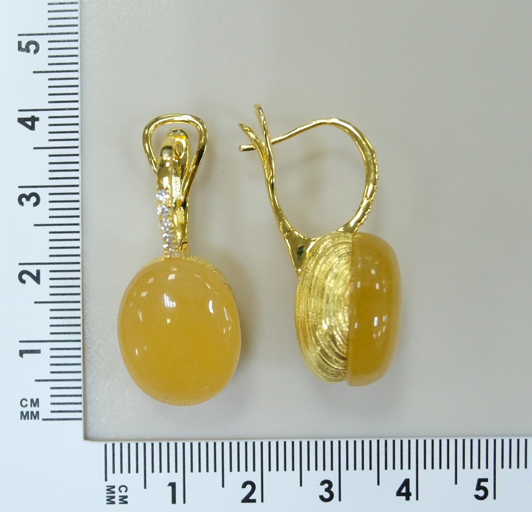 Серебряные серьги с желтыми бериллами